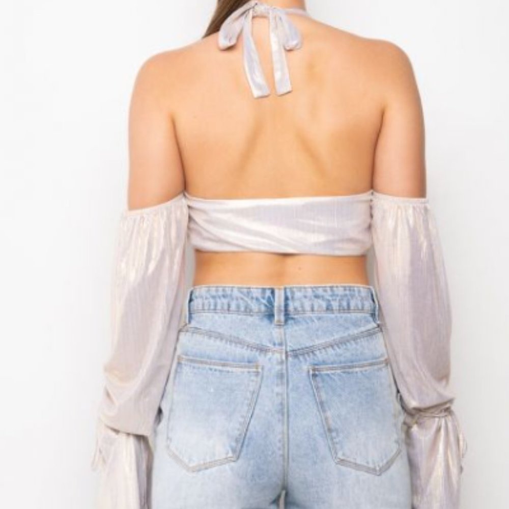 Glittery Wrap Top - image 3